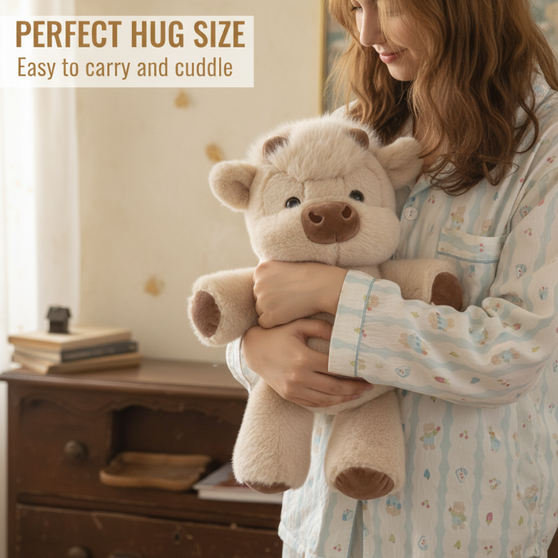 🧸 60% DE RÉDUCTION 🐮 Peluche vache Highland – Toute douce, taille parfaite pour câlins – Idéale pour déco chambre ou petit cadeau réconfortant – douce et moelleuse ✨🏠