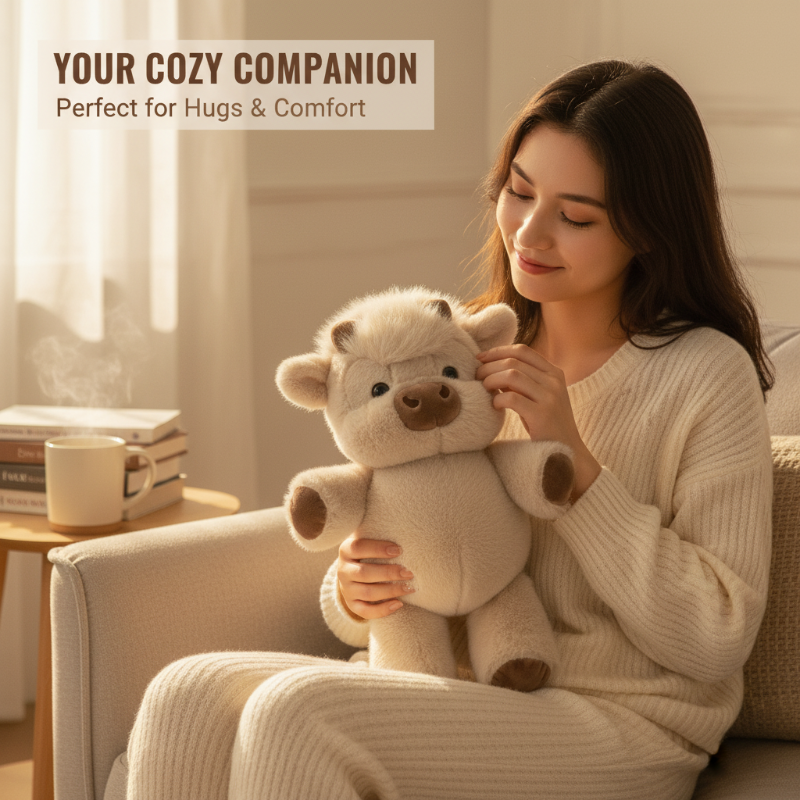 🧸 60% DE RÉDUCTION 🐮 Peluche vache Highland – Toute douce, taille parfaite pour câlins – Idéale pour déco chambre ou petit cadeau réconfortant – douce et moelleuse ✨🏠