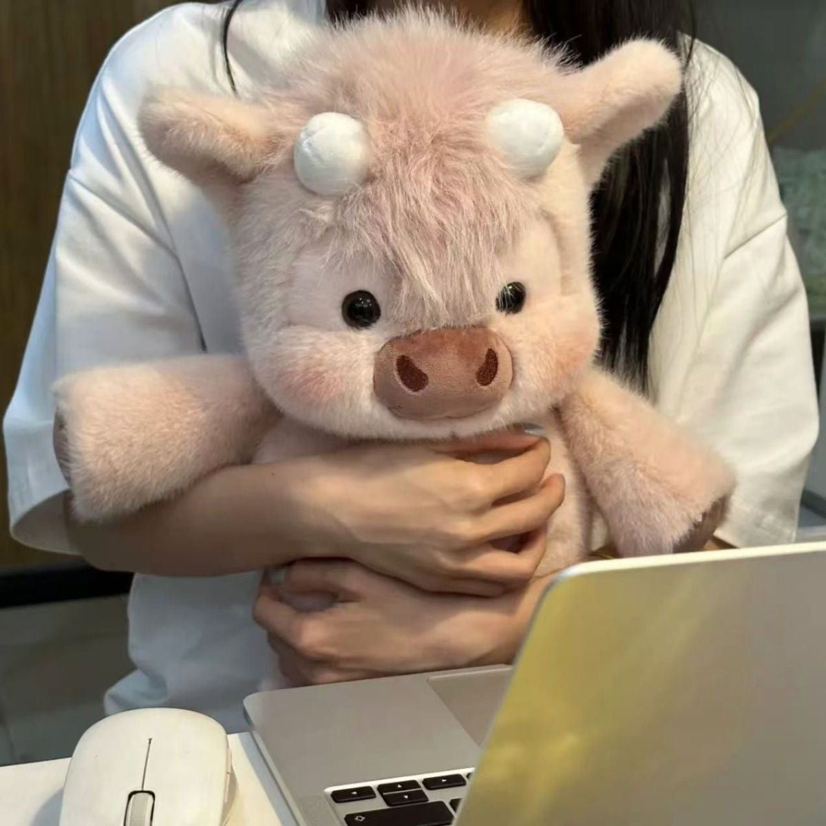 🧸 60% DE RÉDUCTION 🐮 Peluche vache Highland – Toute douce, taille parfaite pour câlins – Idéale pour déco chambre ou petit cadeau réconfortant – douce et moelleuse ✨🏠