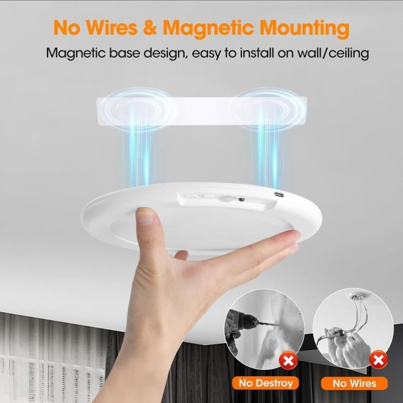 💎50% DE RÉDUCTION! 💎 Plafonnier à Détection de Mouvement –💡Rechargeable, Magnétique & Télécommande Incluse