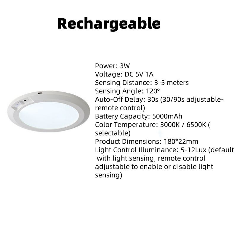 💎50% DE RÉDUCTION! 💎 Plafonnier à Détection de Mouvement –💡Rechargeable, Magnétique & Télécommande Incluse