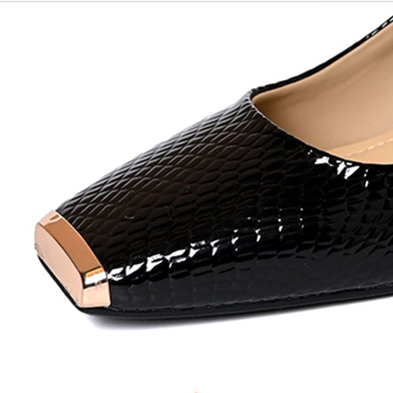 ❤️Escarpins à talon carré motif serpent pour femme