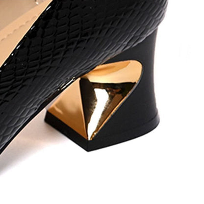 ❤️Escarpins à talon carré motif serpent pour femme