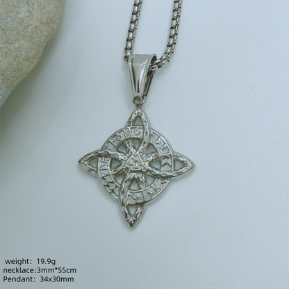 🔥Collier pendentif « nœud de sorcière » unisexe📿