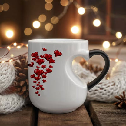 📢📢50 % DE RÉDUCTION !!!⏰ Mug en céramique à couleur changeante avec anse en forme de cœur 💝✨