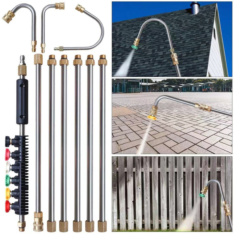 🎁 50% DE RÉDUCTION ! 🚗 Kit de Rallonge pour Nettoyeur Haute Pression – Jusqu’à 4000 PSI, Nettoyage de Toits & Gouttières Sans Échelle 💧🔧