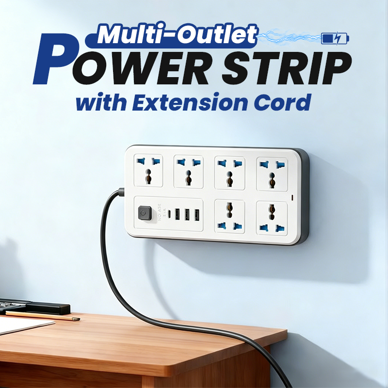 🔌 -50% ⚡ Multiprise avec Long Câble de Rallonge – Ports USB inclus, Protection contre les Surtensions & Design Compact 📱