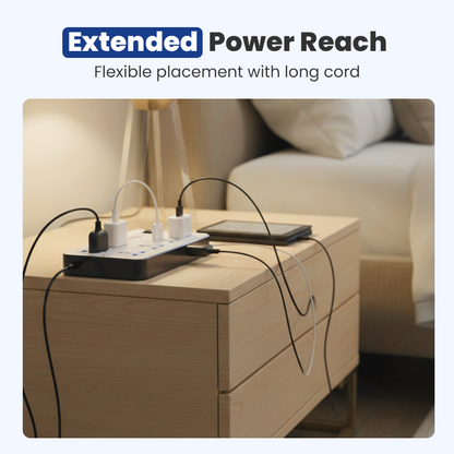 🔌 -50% ⚡ Multiprise avec Long Câble de Rallonge – Ports USB inclus, Protection contre les Surtensions & Design Compact 📱