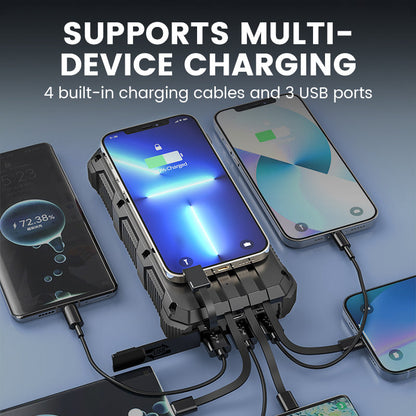 Batterie externe solaire haute capacité avec lampe intégrée