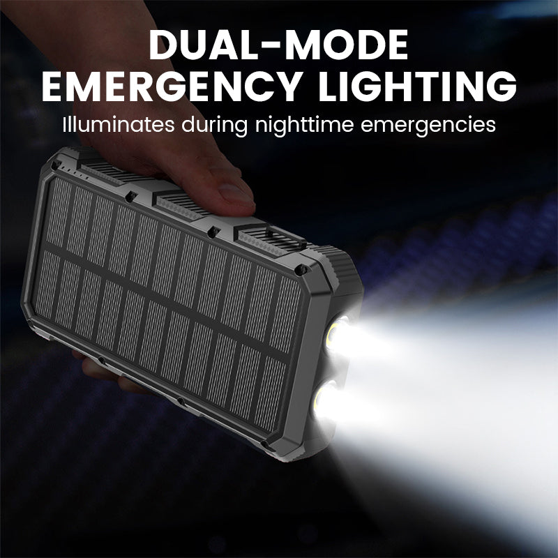 Batterie externe solaire haute capacité avec lampe intégrée