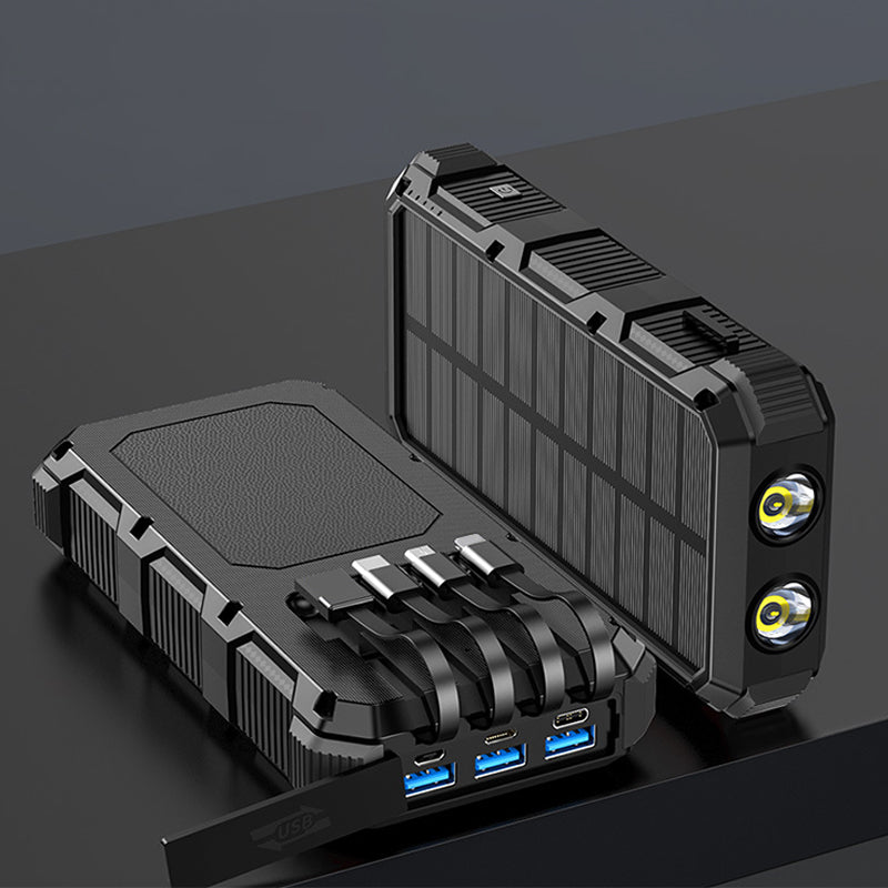 Batterie externe solaire haute capacité avec lampe intégrée