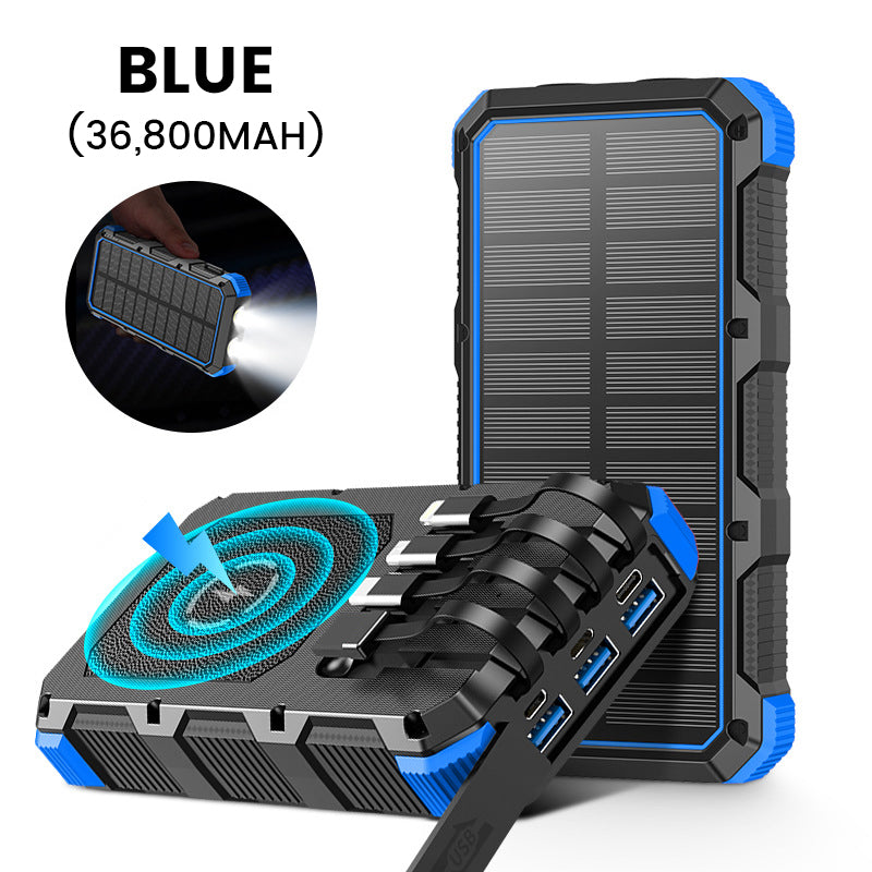 Batterie externe solaire haute capacité avec lampe intégrée