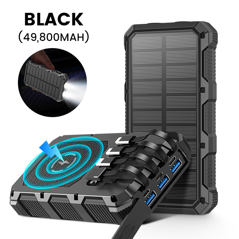Batterie externe solaire haute capacité avec lampe intégrée