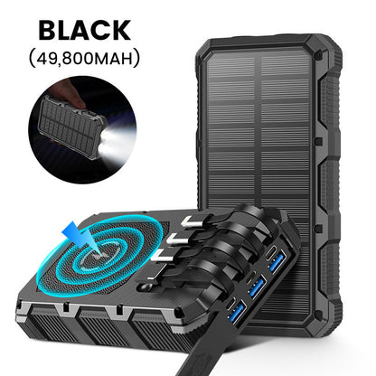 Batterie externe solaire haute capacité avec lampe intégrée