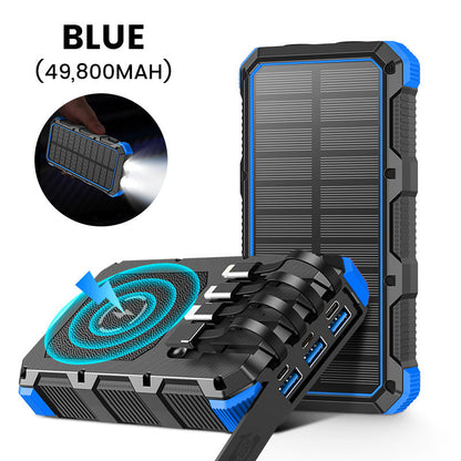Batterie externe solaire haute capacité avec lampe intégrée
