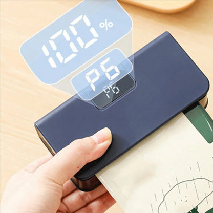 🔌✨ PROMO -50% ! Scelleuse de Sachets 2-en-1 USB-C – 6 Niveaux de Chauffage, Lame Cutter & Rechargeable (Blanc/Bleu)