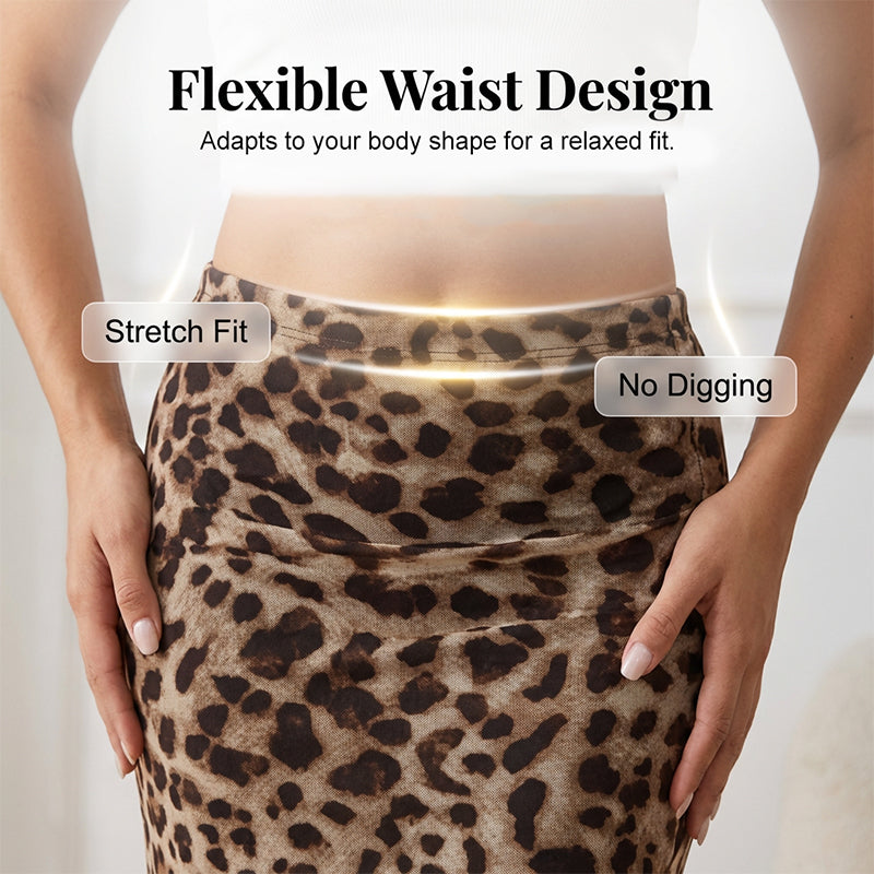 👗 OFFRE SPÉCIALE : 50% DE RÉDUCTION ! 🐆 Jupe Longue Fluide Imprimé Léopard – Taille Haute, Tissu Léger & Style Polyvalent ✨