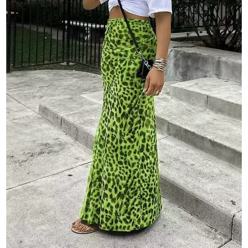 👗 OFFRE SPÉCIALE : 50% DE RÉDUCTION ! 🐆 Jupe Longue Fluide Imprimé Léopard – Taille Haute, Tissu Léger & Style Polyvalent ✨