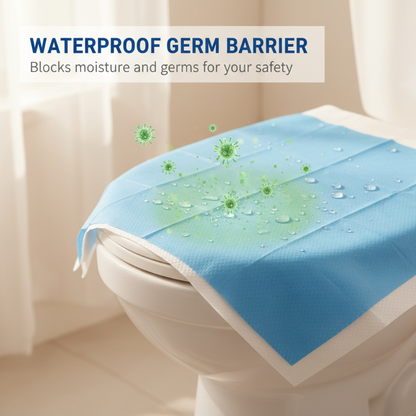 🚽💧 PROMO -50% ! Lot de Housses de Toilettes Jetables – Imperméable, Adhésif Antidérapant & Emballage Individuel