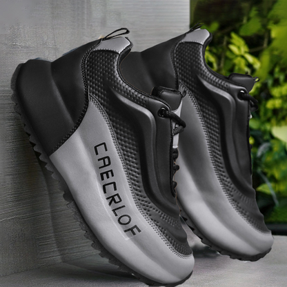 👟🔥 PROMO -50% ! Chaussures Homme à Semelle Épaisse – Design Tendance, Antidérapantes & Durable (Beige-Bleu/Blanc/Noir-Gris)