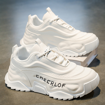 👟🔥 PROMO -50% ! Chaussures Homme à Semelle Épaisse – Design Tendance, Antidérapantes & Durable (Beige-Bleu/Blanc/Noir-Gris)