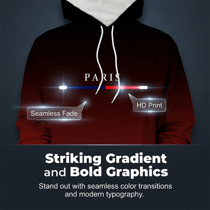 💎 -50% sur Ensemble de Survêtement Dégradé pour Homme！💎 Design Fondu Noir-Rouge, Sweat à Capuche & Pantalon de Jogging pour Sport & Style Urbain✨