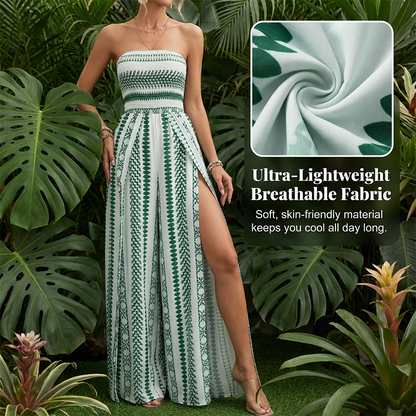 🎁Nouveauté ! 50 % de réduction !💥 Combinaison-pantalon à imprimé géométrique et corsage smocké