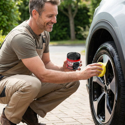 📢📢Achetez-en 5，recevez-en 5 gratuits ⏰Baume lustrant pour jantes avec applicateur éponge