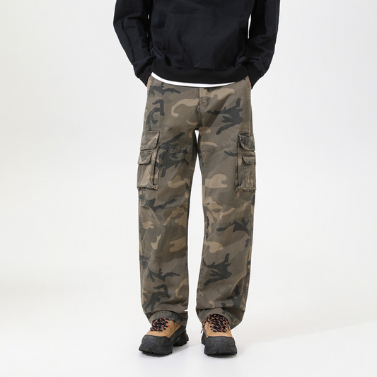 Pantalon cargo camouflage coupe ample pour homme