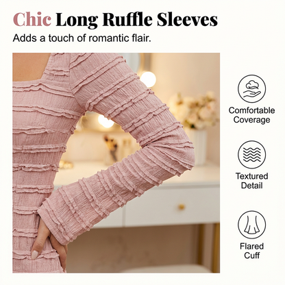 Robe longue à encolure carrée flatteuse
