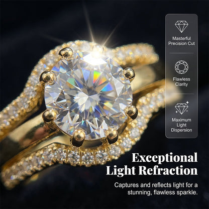 💍Promotions sur les bagues — 53 % de réduction 💍Bague ouverte 2-en-1 dorée avec zircone