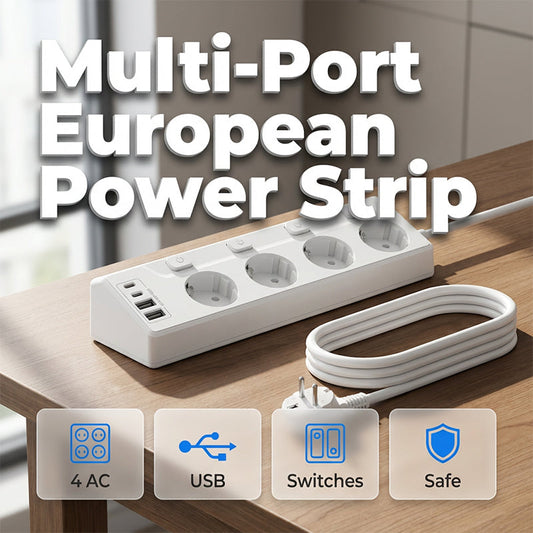 ✨50 % de réduction + livraison gratuite 🔥 Multiprise à 4 prises avec interrupteurs individuels et ports USB