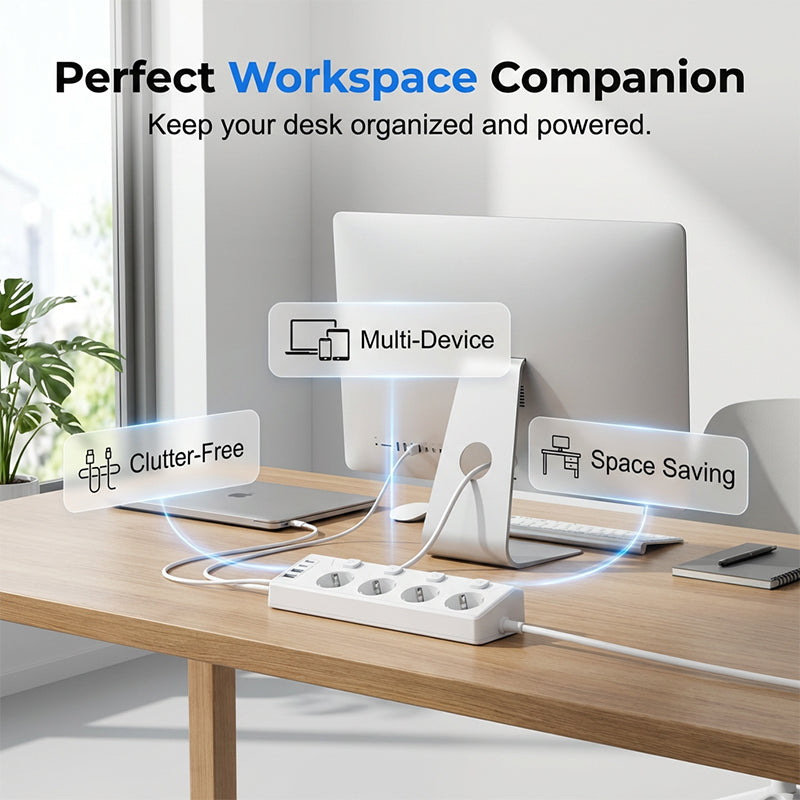 ✨50 % de réduction + livraison gratuite 🔥 Multiprise à 4 prises avec interrupteurs individuels et ports USB