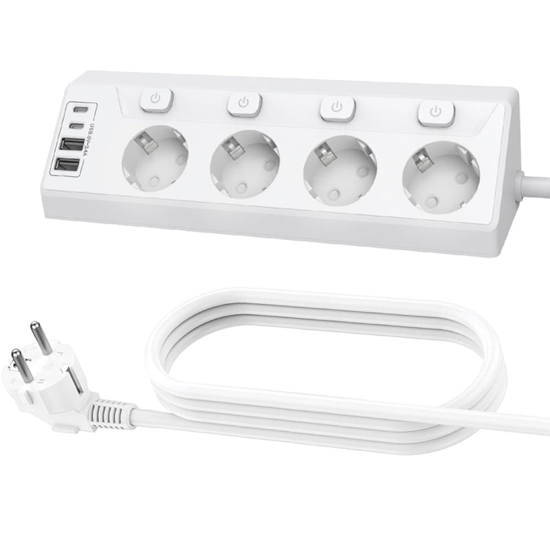 ✨50 % de réduction + livraison gratuite 🔥 Multiprise à 4 prises avec interrupteurs individuels et ports USB
