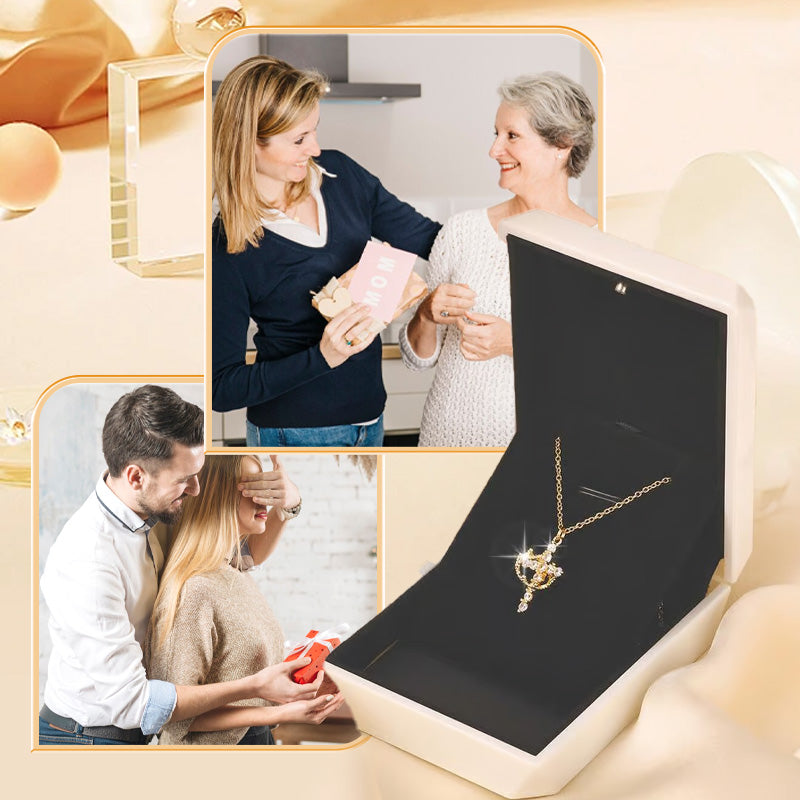 ✨ 50 % de réduction ✨Collier avec Pendentif Croix & Couronne Éternelles