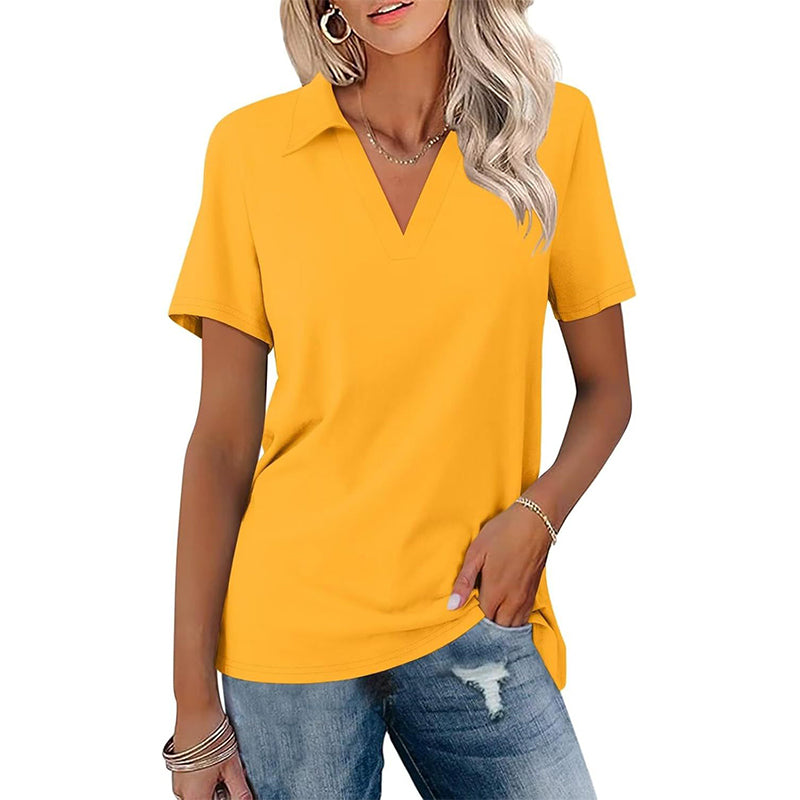 👚 50 % DE RÉDUCTION EN CE MOMENT ! T-shirt décontracté à col en V pour femme – Coupe ample, tissu mélangé tout doux et plus de 16 coloris 🌈✨