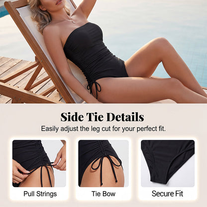🏖️Summer Hot Sale 49% OFF🌼Women's Strapless Ruched One-Piece Swimsuit