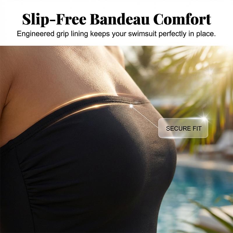 🏖️Summer Hot Sale 49% OFF🌼Women's Strapless Ruched One-Piece Swimsuit