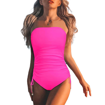 🏖️Summer Hot Sale 49% OFF🌼Women's Strapless Ruched One-Piece Swimsuit