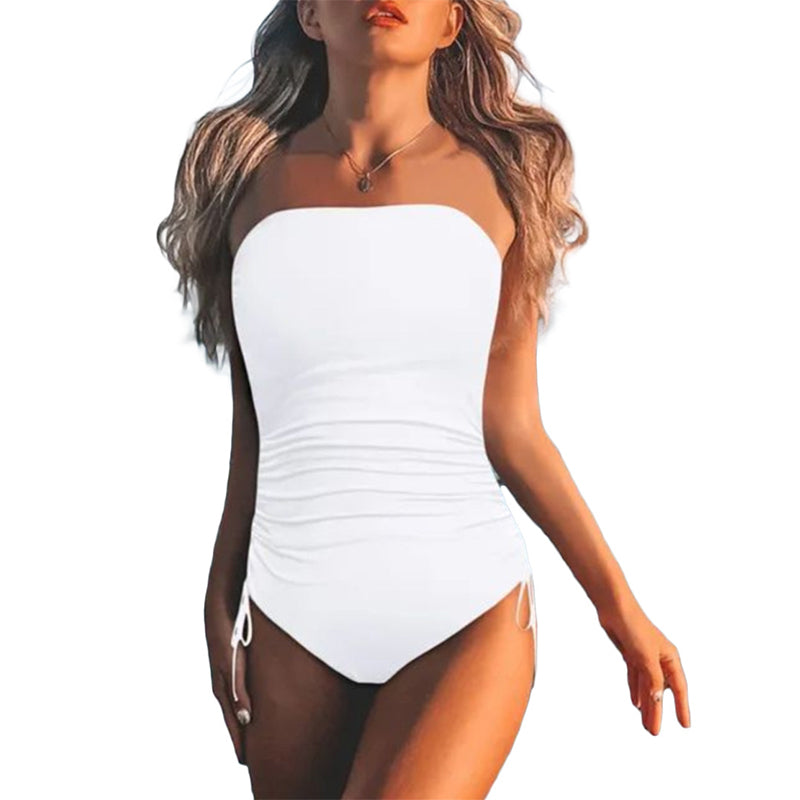 🏖️Summer Hot Sale 49% OFF🌼Women's Strapless Ruched One-Piece Swimsuit
