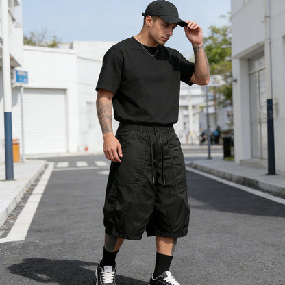 👖 PROMO FLASH : -50% ! 🔥 Pantalon Capri Homme Grande Taille – Coupe Large, Taille Réglable, Tissu Résistant en Polyester 🩳
