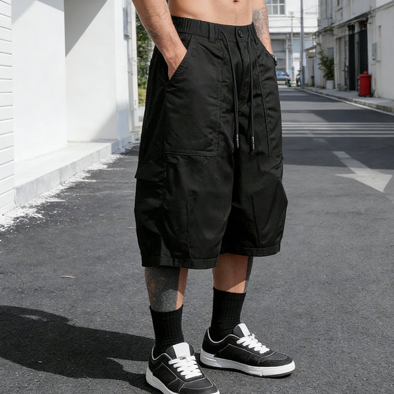 👖 PROMO FLASH : -50% ! 🔥 Pantalon Capri Homme Grande Taille – Coupe Large, Taille Réglable, Tissu Résistant en Polyester 🩳