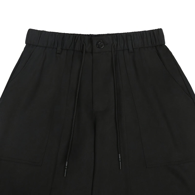 Pantalon capri décontracté à cordon de serrage pour homme, grandes tailles