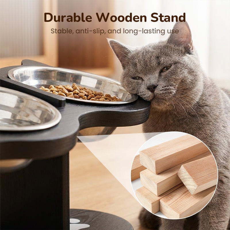 🎁Nouveauté : 50 % de réduction🐾 Mangeoire surélevée antidérapante à 3 bols pour animaux de compagnie ! 🍲🐶🐱