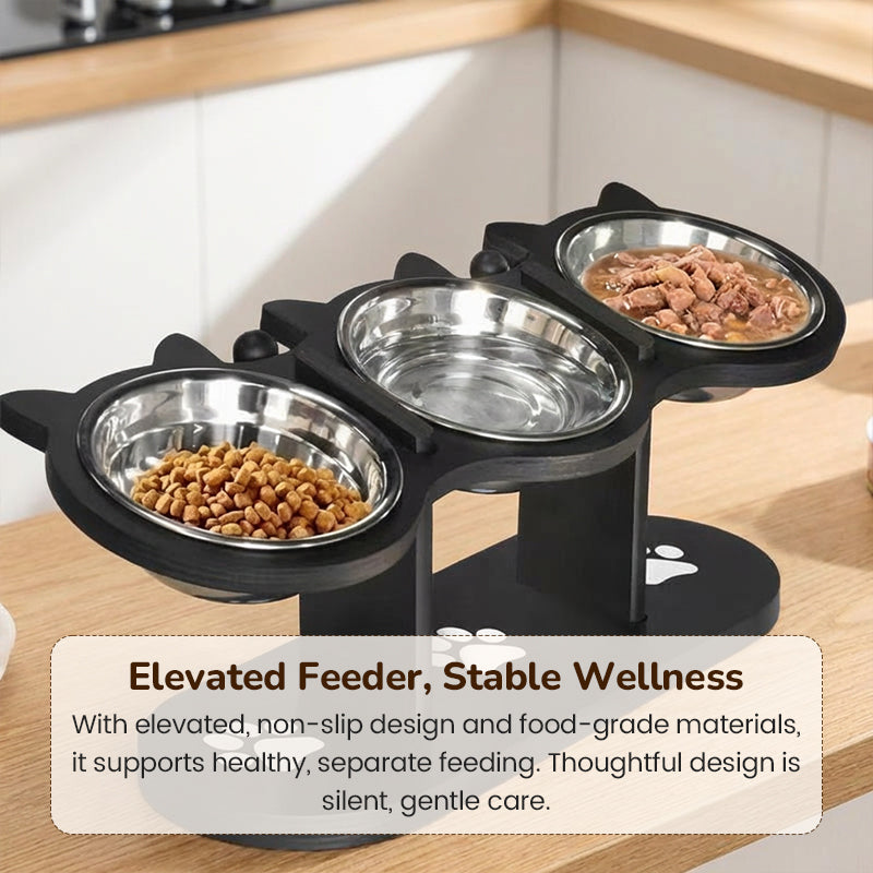 🎁Nouveauté : 50 % de réduction🐾 Mangeoire surélevée antidérapante à 3 bols pour animaux de compagnie ! 🍲🐶🐱