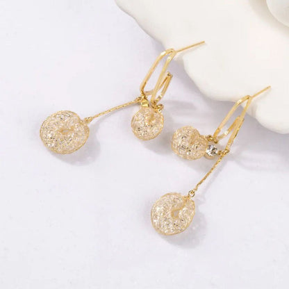 📢📢50 % DE RÉDUCTION !!!⏰Boucles d'oreilles pendantes élégantes ornées d'un pompon en cristal synthétique
