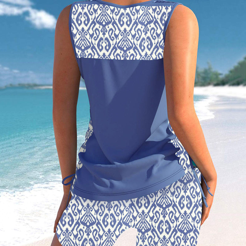 🏊‍♀️ Ensemble tankini deux pièces imprimé pour femme