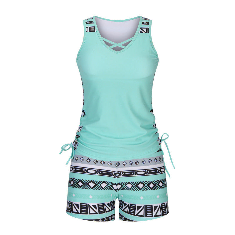 🏊‍♀️ Ensemble tankini deux pièces imprimé pour femme