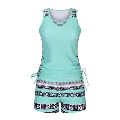 🏊‍♀️ Ensemble tankini deux pièces imprimé pour femme