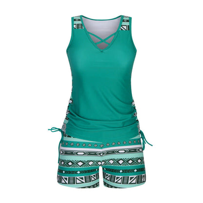 🏊‍♀️ Ensemble tankini deux pièces imprimé pour femme